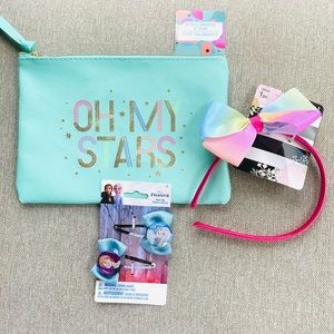 Girls Hair Accessories With Zipper Bag & Frozen Barretts New With Tags